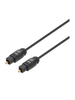 MANHATTAN 356084 Cable de audio digital óptico Toslink 2 conectores Toslink / S/PDIF m-m / 3 m 10 pies / contactos dorados / Color negro