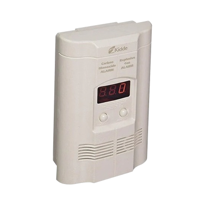 Detector Autónomo de Monóxido de Carbono (CO) y Gases Explosivos (Propano y Metano) | Pantalla Digital | Conexión Directa a 120 VCA | Batería de Respaldo Incluida