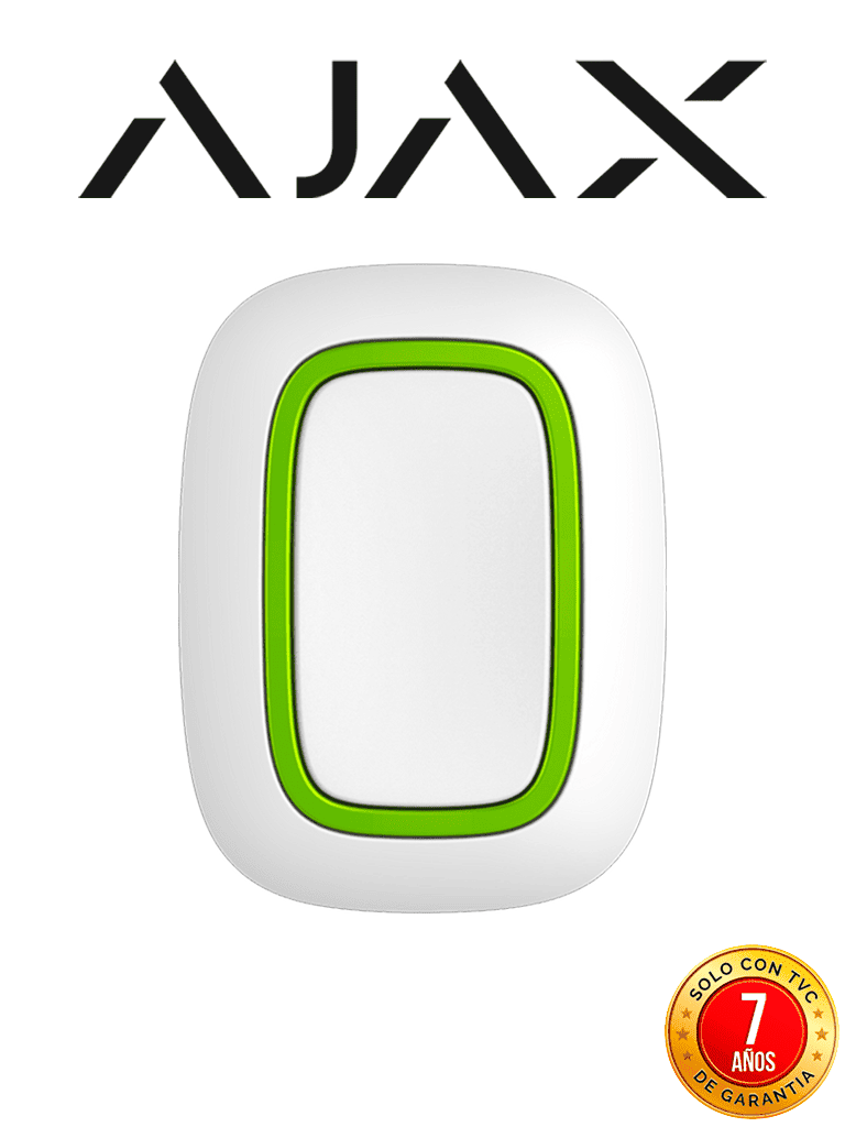 AJAX Button W - Botón inteligente multifuncional. Botón de pánico / Control de dispositivos de automatización / Silenciar alarmas de detectores de incendios. Color Blanco 28203.26.WH3 VIVESEGURO AJAXBUTTON