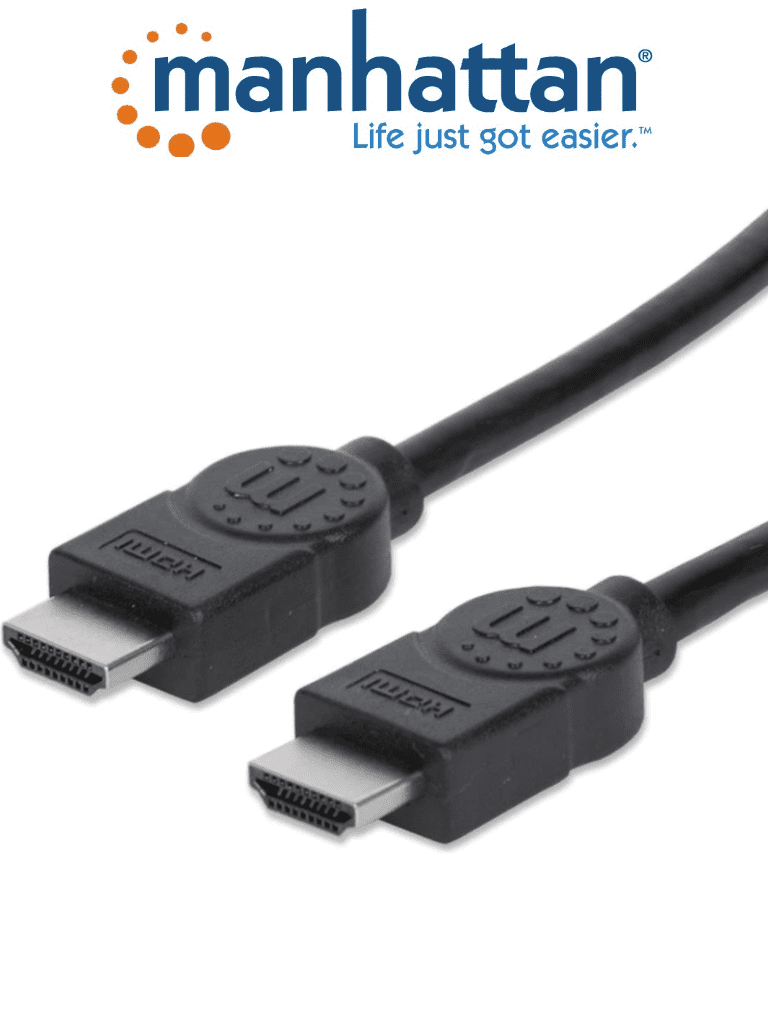 MANHATTAN 323246 - Cable HDMI de Alta Velocidad de 10 Metros/ Resolución 4k@30Hz/ Soporta 3D y Canal de Ethernet de 100 Mbps/ HDMI Macho a Macho/ Soporta Canal de Retorno de Audio ARC/ Blindado para Reducir Interferencia/ MCI2
