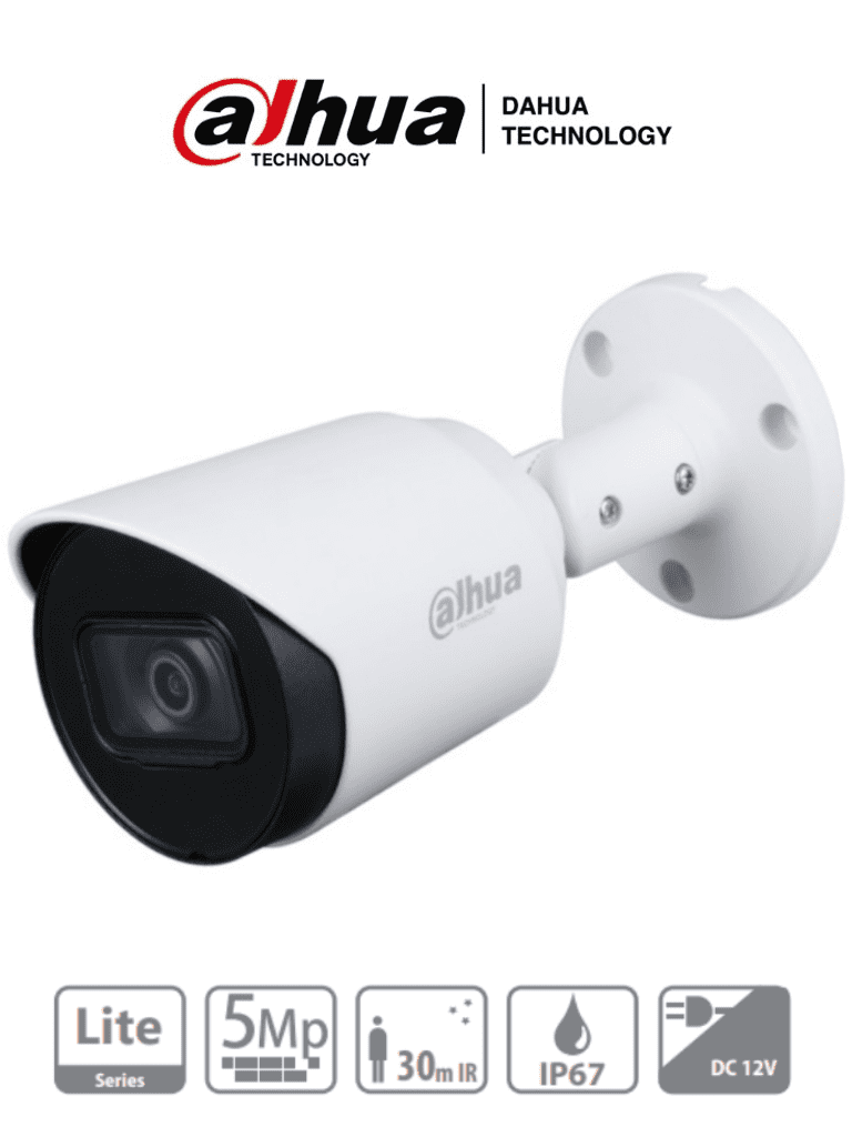 DAHUA HAC-HFW1500T-28 - Camara Bullet de 5 Megapixeles/ Lente de 2.8 mm/ 111 Grados de Apertura/ Metalica/ IR de 30 Metros/ IP67/ Soporta CVI/CVBS/AHD/TVI/ PromoFull 1CM