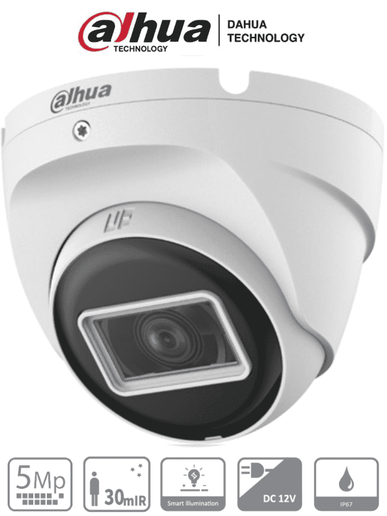 DAHUA HAC-T2A51N-U-28-S2 - Camara Domo de 5 Megapixeles/106 Grados de Apertura/ Metalica/ Lente de 2.8 mm/ IR de 30 Metros/ Soporta: CVI, AHD, TVI y CVBS/ 1CM