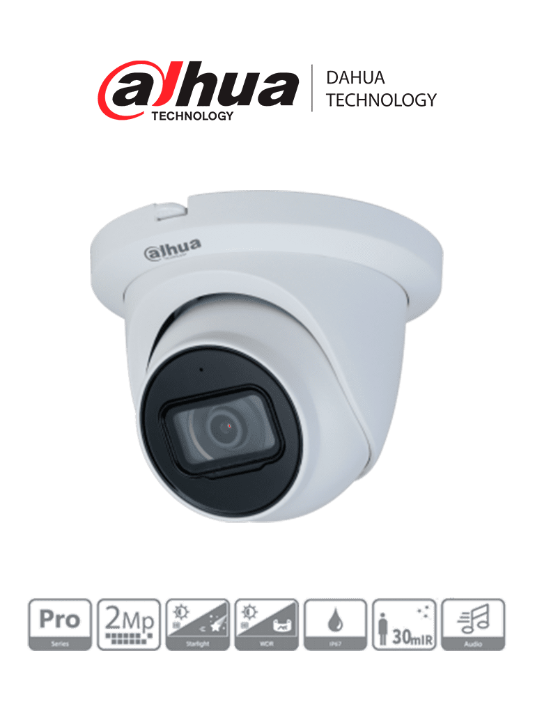 DAHUA DH-HAC-HDW2241TMQN-A - Cámara Domo de 2 Megapixeles/ Super Adapt/ Lente de 2.8 mm/ 109 Grados de Apertura/ WDR de 130 dB/ IR de 60 Mts/ Micrófono Integrado Embebido/ IP67/ Instalación Rápida/ ProHDCVI