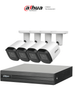 DAHUA KITXVR1B04H-I4B2A51-U - Kit de 4 Cámaras metálicas 5 MP Lente de 2.8mm y un DVR Cooper-I WizSense, 4 Canales + 1 IP o Hasta 5 Canales IP. Soporta Con IA, H.265+, SMD Plus y Búsqueda de Humanos y Vehículos.
