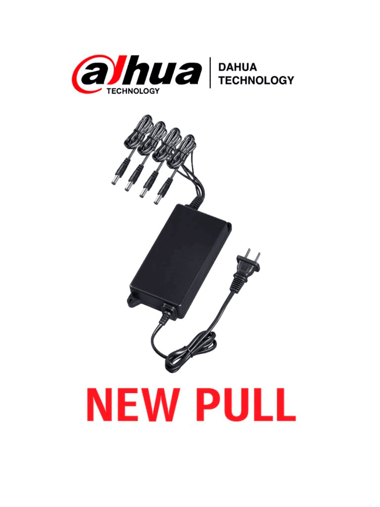 DAHUA FUENTE KIT2NEWPULL - Fuente de Poder de poder de 2 Ampers con Distribuidor de 4 Canales/ 4 Cables con conector de Energía NEWP
