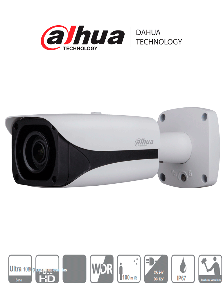DAHUA DH-HAC-HFW3231EN-ZT-2712- Camara bullet STARLIGHT HDCVI 1080p / 0.005 Lux a color / WDR Real 120 dB / Lente motorizado / 100M Smart ir / Voltaje dual 12 VDC/24 VAC/ Proyectos