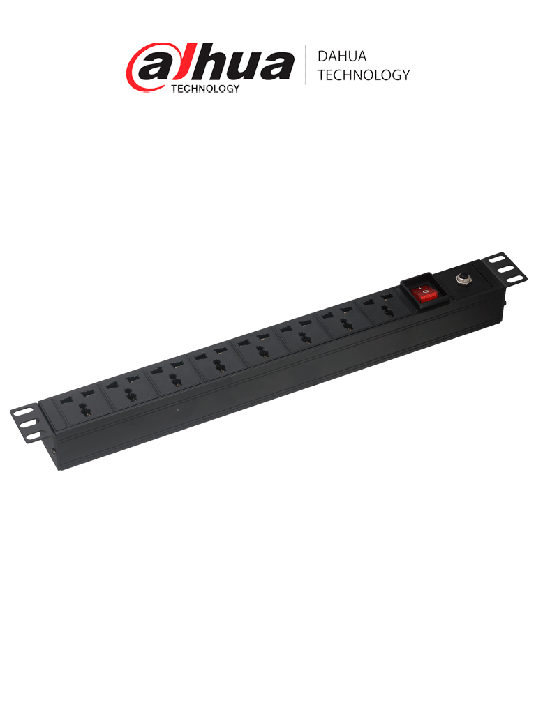 DAHUA ZZM10/PDU8 USA 250 Barra PDU multicontacto /Max 250Vac/ 10A/ 2500W/ North American/1.3mm2 , 3m/ 8 outlet 3-pin, Universal North American/ Overload protection module and switch/ Para montaje en Rack de 19