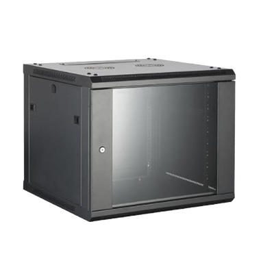 Gabinete para Montaje en Pared - Piso / Puerta de Cristal Templado / Cuerpo Fijo / 9 Unidades de Rack / 19 / Fabricado en Acero