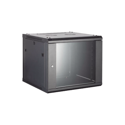 Gabinete para Montaje en Pared - Piso / Puerta de Cristal Templado / Cuerpo Fijo / 12 Unidades de Rack / 19 / Fabricado en Acero