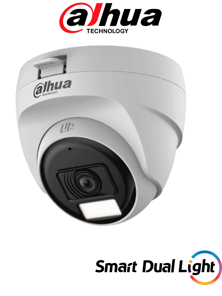 DAHUA DH-HAC-T1A51N-U-IL-A- Cámara Domo 5 Megapixeles/ HDCVI X Plus/ Lente 2.8 mm Apertura Hasta 106°/ Iluminación Dual Inteligente/ Micrófono Incorporado/ Iluminación Hasta 25Mts IR + 20Mts Luz Calida/ Plástico/ Ideal para Interior/ LoNuevo OD