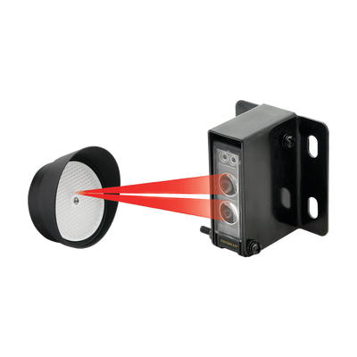 Sensor de Haz Fotoeléctrico Reflectante – Cumple con ETL UL325, con alcance dehasta 14 metros.