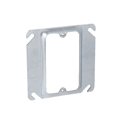 Sobretapa Cuadrada de 4 de Acero Galvanizado con realce de 1/4.