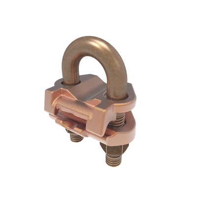 Conector Mecánico para Cable Calibre 4 a 2/0 AWG / Paralelo o 90° a Tubo de 3/8 o Varilla de 5/8 - 3/4.