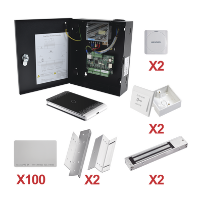 Kit de Control de Acceso con TARJETA para 2 Puertas / TODO INCLUIDO / Software IVMS4200 incluido