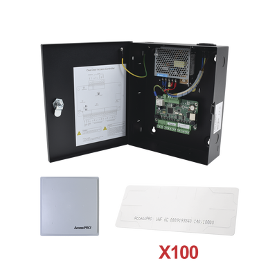 Kit para automatizar 1 ACCESO VEHICULAR con STICKERS en Parabrisas de vehiculos / Incluye Panel, lector y 100 stickers / Software IVMS4200 incluido