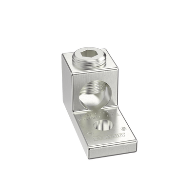 Terminal tipo Lengüeta Recta de Aluminio con Agujero 1/4, y Barril para Cable #14 - 2/0 AWG