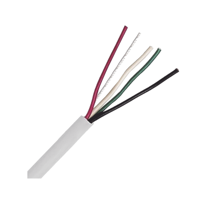 Bobina de Cable 305 Metros: 4 x 18 AWG, Color Blanco, CM, Para Sistemas de Seguridad y Alarmas