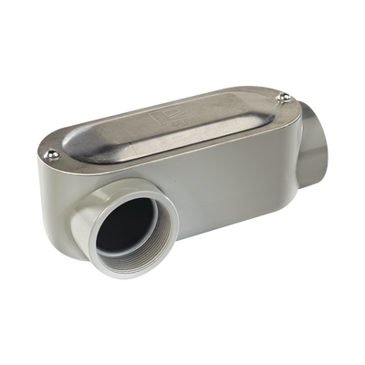 Caja oval roscada tipo LR de 1 1/4 (31.8 mm) Incluye tapa y tornillos.