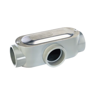 Caja oval roscada tipo T de 2 (50.8) incluye tapa y tornillos.