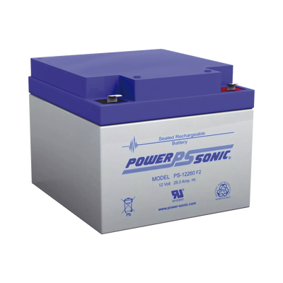 Batería 12V, 26AH, Para Respaldo, Tecnologías AGM/VRLA, 5 Años Vida Útil, Terminales F2, Reconocida UL