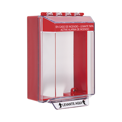 Cubierta Universal De Montaje Superficial, Con Espaciador 1.46, Serie Universal Stopper® Texto De Incendio En Español