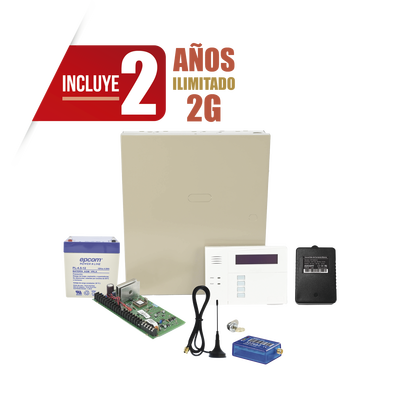 (2 Años datos ILIMITADO INCLUIDO) Kit Vista48LA con comunicador MINI012G, Teclado, Gabinete, Bateria y Transformador