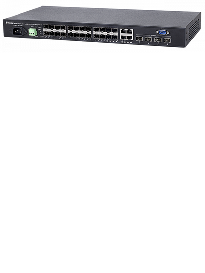 VIVOTEK AW-GTS-287A - Switch Gigabit administrable de fibra / Capa 2 / 20 Puertos SFP GE / 4 Combo SFP / GE / 4 10G SFP / DHCP SERVER / Voltaje dual AC / DC