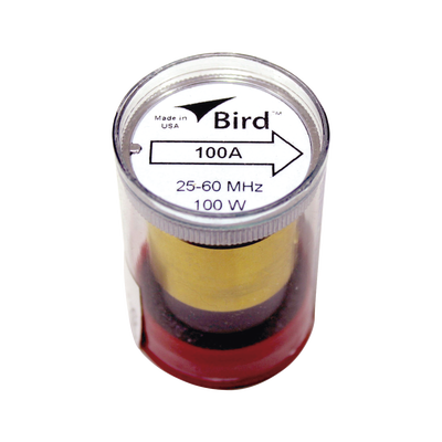Elemento de 100 Watt en Línea 7/8 para Wattmetro BIRD 43 en Rango de Frecuencia de 25 a 60 MHz.