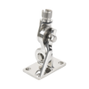 Montaje rotativo de acero inoxidable para uso pesado de 4 posiciones, rosca estándar de 1”-14, incluye tornillos de sujeción y base de plástico.