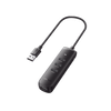 HUB USB-A 3.0 4 en 1 | 4 Puertos USB-A 3.0 (5Gbps) | Cable de 25 cm | Indicador Led | Ideal para Transferencia de Datos | Entrada USB-C para alimentar equipos de mayor consumo como discos duros | Color Negro.