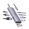 HUB USB-C (Docking Revodok) 9 en 1 | 2 USB-A 3.0 (5Gbps) | 2 USB-C (5Gbps) | USB-C PD Carga 100W | HDMI 4K@60Hz | RJ45 (Gigabit Ethernet) | Lector Tarjetas SD + Micro SD (TF) Simultáneo | Chip de Última Generación | Caja de Aluminio.