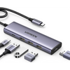 HUB USB-C (Docking Station) 5 en 1 | HDMI 2.0 4K@30Hz | 3 USB-A 3.0 (5Gbps) | USB-C PD Carga 100W | Potente Disipación de Calor | Chip de Ultima Generación | Cable de Nylon Trenzado de 25 cm | Carcasa de Aluminio.