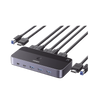 Conmutador KVM HDMI 4K | HDMI 2.0 | 2 Entradas 1 Salida | 4 Puertos USB 3.0 (3 USB-A *1 USB-C) | Soporta 4K@60Hz | HDR | Indicador Led | Compatible Win, MacOs y Linux | Carcasa de Aluminio.