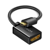 Adaptador Micro HDMI a HDMI (HDMI Tipo D) / 18Gbps / 4K@60Hz / HDR / Tecnología 3D / ARC / Carcasa PC+ABS / HDCP/ Longitud de 22 cm