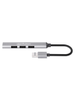MANHATTAN -168427 - Hub USB combinado con 4 puertos Tipo A / Conector USB-A macho a cuatro puertos USB-A hembra, un puerto USB 3.2 Gen 1 antes USB 3.0 de 5 Gbps y tres puertos USB 2.0 de 480 Mbps, alimentación por bus, aluminio, gris espacial