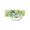 Borna de tierra para 4 conductores; 2,5 mm²; Apropiado para aplicaciones Ex e II; Marcaje lateral y central; para carril DIN 35 x 15 y 35 x 7,5; Push-in CAGE CLAMP®; 2,50 mm²; verde-amarillo