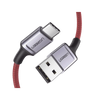 Cable USB-A a USB-C | 1 Metro | Carga Rápida QC 4.0/3.0/2.0 | FPC | AFC | Protección Integrada | 480 Mbps | Caja de Aluminio | Nylon Trenzado | Color Rojo | Ampliamente Sugerido para Carga Rápida HUAWEI.