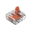 Borna de Conexión con Palancas / 3 Conductores / CAGE CLAMP® / 6 mm² (10 AWG) Máximo / 32A 450V / Transparente / Palancas Naranja / TB85