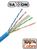 SAXXON OUTP6COP305B - Cable UTP Cat6 100% cobre, 305 metros, bobinado REELEX, color azul para interior. Certificado ISO9001, UL 444, RoHS, ANSI/TIA/EIA. Ideal para redes de datos y video.