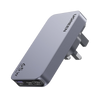 Cargador Rápido GaN 65W UGREEN / 2 Puertos USB-C + 1 Puerto USB-A / Tecnología GaN / Carga Rápida PPS PD 3.0 QC 4.0 / Compatibilidad Universal 100-240V / Diseño Compacto
