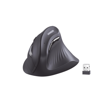 Mouse Inalámbrico en Angulo Vertical | 2.4G & Bluetooth | Conecta 3 dispositivos Simultáneamente | 4 Niveles de DPI | Clic Silencioso | 5 botones Silenciosos | Soporta Win, Mac, Linux & Chrome.