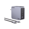 Cargador de 160W serie Nexode Pro | 4 Puertos de Carga Rápida | 3 USB-C | 1 USB-A | Tecnología GaNInfinity | PD3.1 de 140W / QC4.0 | Tecnología de Protección Térmica | Optimiza la Carga | Caja de Aluminio | Incluye Cable