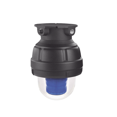 Luz de advertencia LED a prueba de explosión adecuado para su uso en Clase I, Div. I, Grupos C y D; Clase I, Div. 2, Grupos A, B, C y D; Clase II, Div. 1, Grupos E, F y G; Clase III, color Azul, 24 VCD