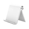 Soporte de Escritorio para Tablet / Ajustable de 0° a 100° / Goma Antiarañazos / Antideslizante / Amplia Compatibilidad con dispositivos de 4'' a 13'' / Plegable / ABS / Color Blanco