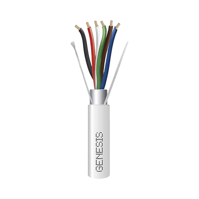 Carrete de 305 Metros / Cable de Cobre / 6 x 18 AWG / Plenum / Color Blanco / Blindado / Para Aplicaciones de Alarmas de Intrusión / Control de Acceso / Automatización / Interfonos y Tv Porteros