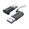 Adaptador USB 3.1 Tipo C a USB-A 3.0 |Carga y Sincronización de Datos | Admite Corriente de 3A | Transferencia de hasta 5 Gbps | Amplia Compatibilidad | Chip VL160 | Caja de Aluminio | Color Negro.