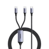 Cable USB-C a Y (USB-C & USB-C) | 1.5 Metros | Carga Rápida de hasta 100W | PD3.0 | QC4.0/3.0/2.0 | FPC | AFC | Protección Integrada| Caja de Aluminio | Nylon Trenzado | Amplia Compatibilidad | Color Negro.