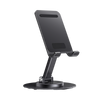 Soporte para Teléfono Celular Giratorio | 360° de Rotación | Angulo Ajustable | Altura Ajustable 17-20cm | Antideslizante | Ejes Giratorios de Alta Precisión| Plegable | Aluminio | Color Gris