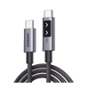 Cable USB-C a USB-C | 1 Metro | Carga Rápida de hasta 100W | Transferencia de datos 480 Mbps | PD3.0 | QC4.0/3.0/2.0 | FPC | AFC | Protección Integrada| Caja de Aluminio | Nylon Trenzado | Amplia Compatibilidad | Color Negro.