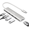 HUB USB-C (Docking Revodok) 5 en 1 | HDMI 2.0 4K@30Hz | 3 USB-A 3.0 (5Gbps) | USB-C PD Carga 100W | Chip de Última Generación | Cable de Nylon Trenzado de 25 cm | Carcasa de Aluminio | Color Blanco.